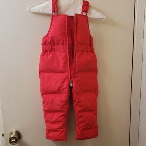Kids Red Padded Snow Overalls